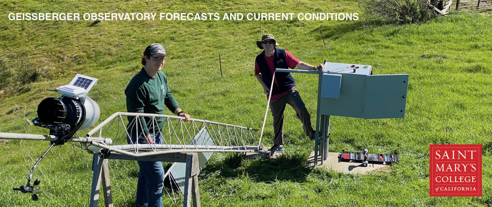 Ben Harte and Joel Burley Servicing the Weather Tower